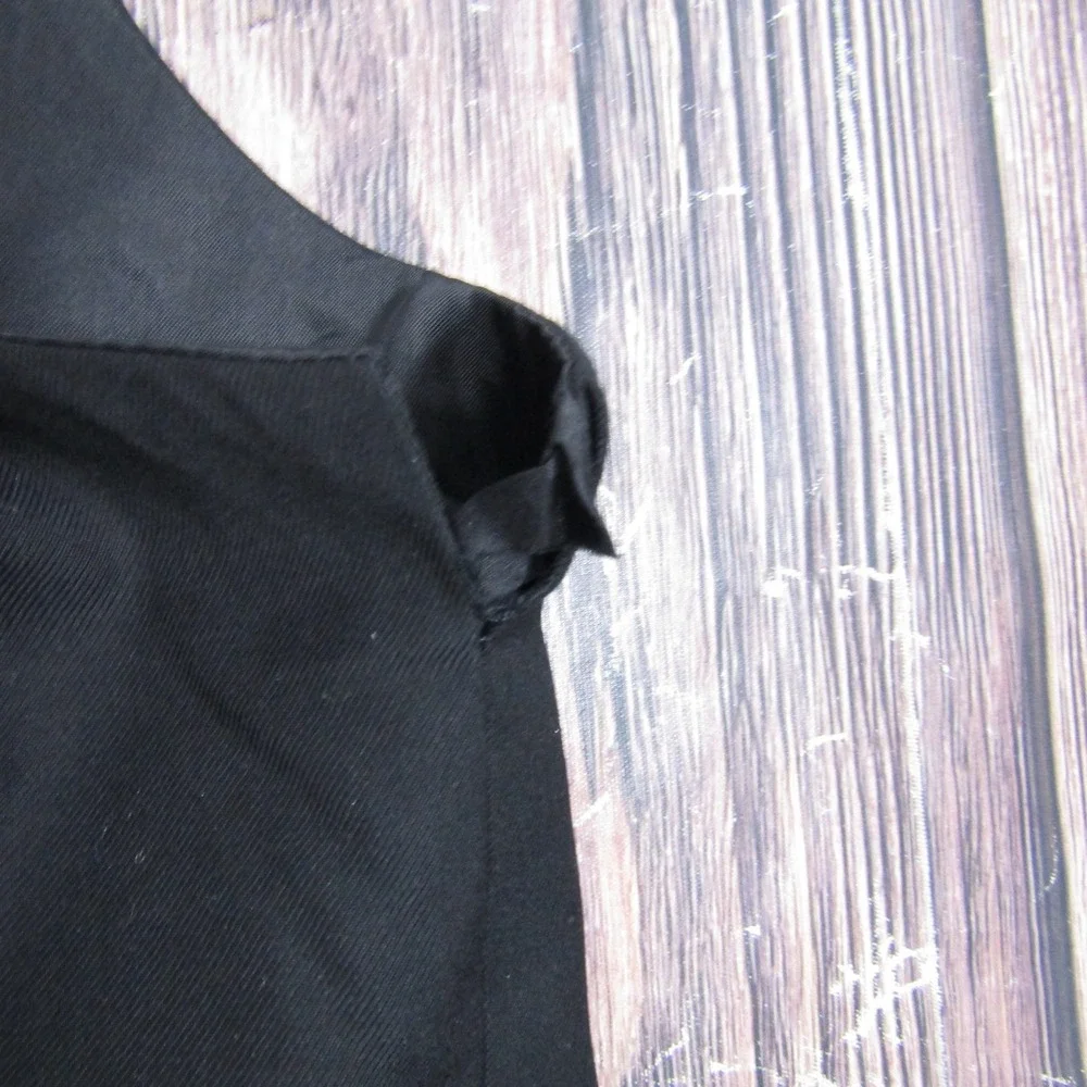 Suit Vest Men Size M Black Formal Waistcoat Adjustable Back Cinch Wedding